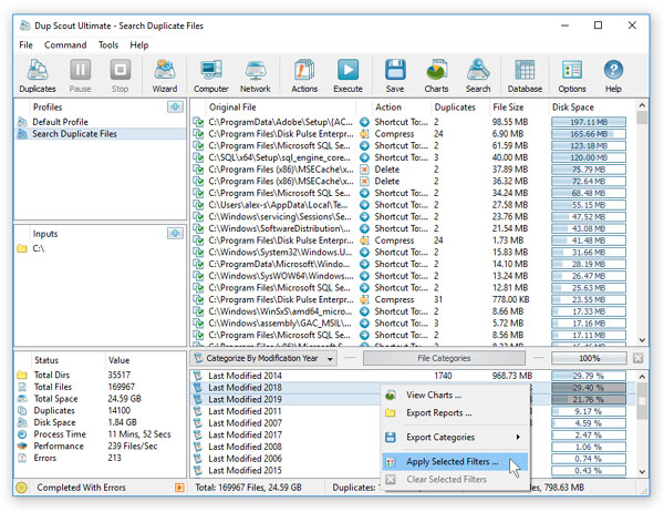 DupScout Filter Duplicate Files By Year