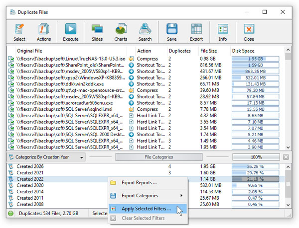 DupScout Select Duplicate Files Filter
