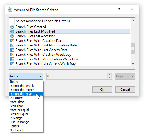 DupScout Server Search Duplicates Files By Modification Year
