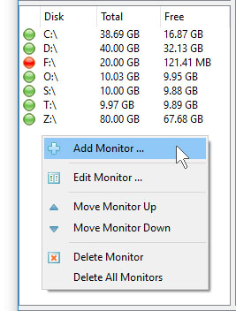 DupScout Server Add Disk Space Monitor
